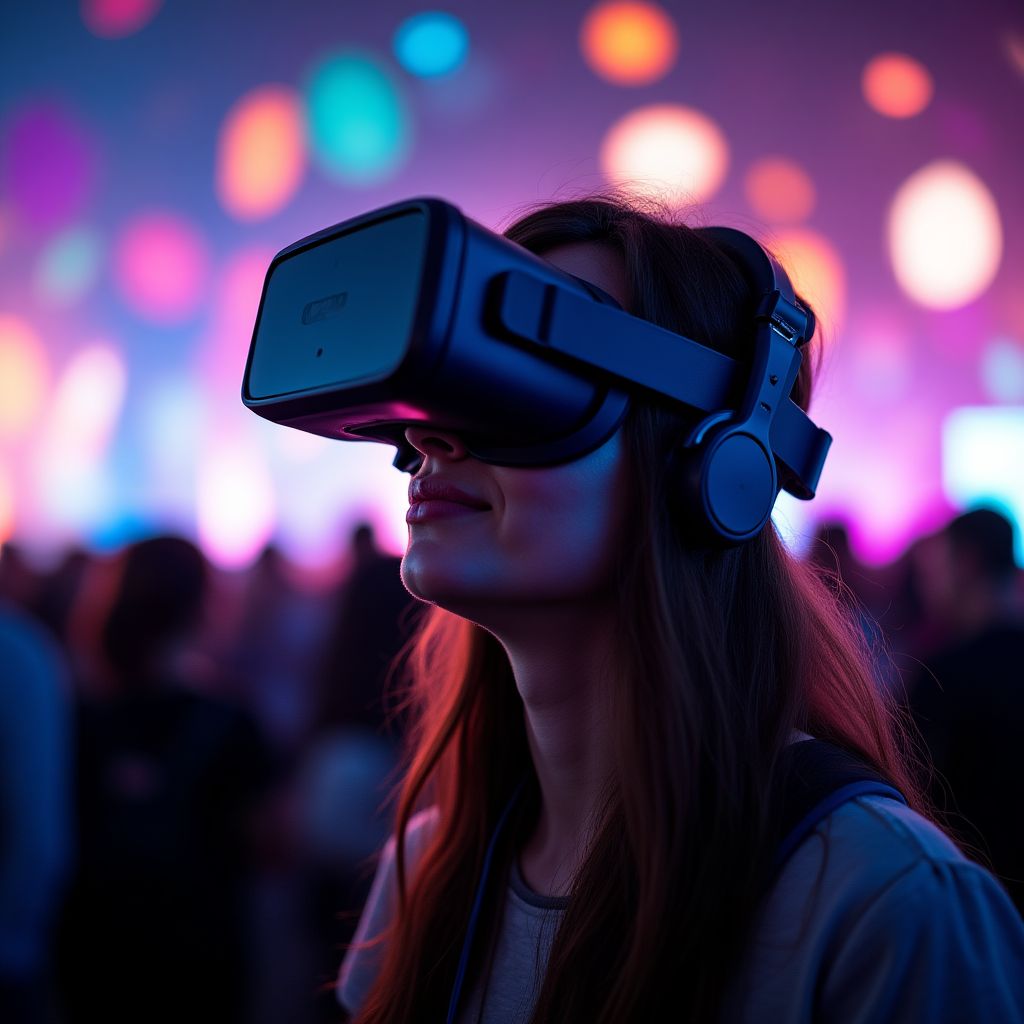 Person using VR at a festival