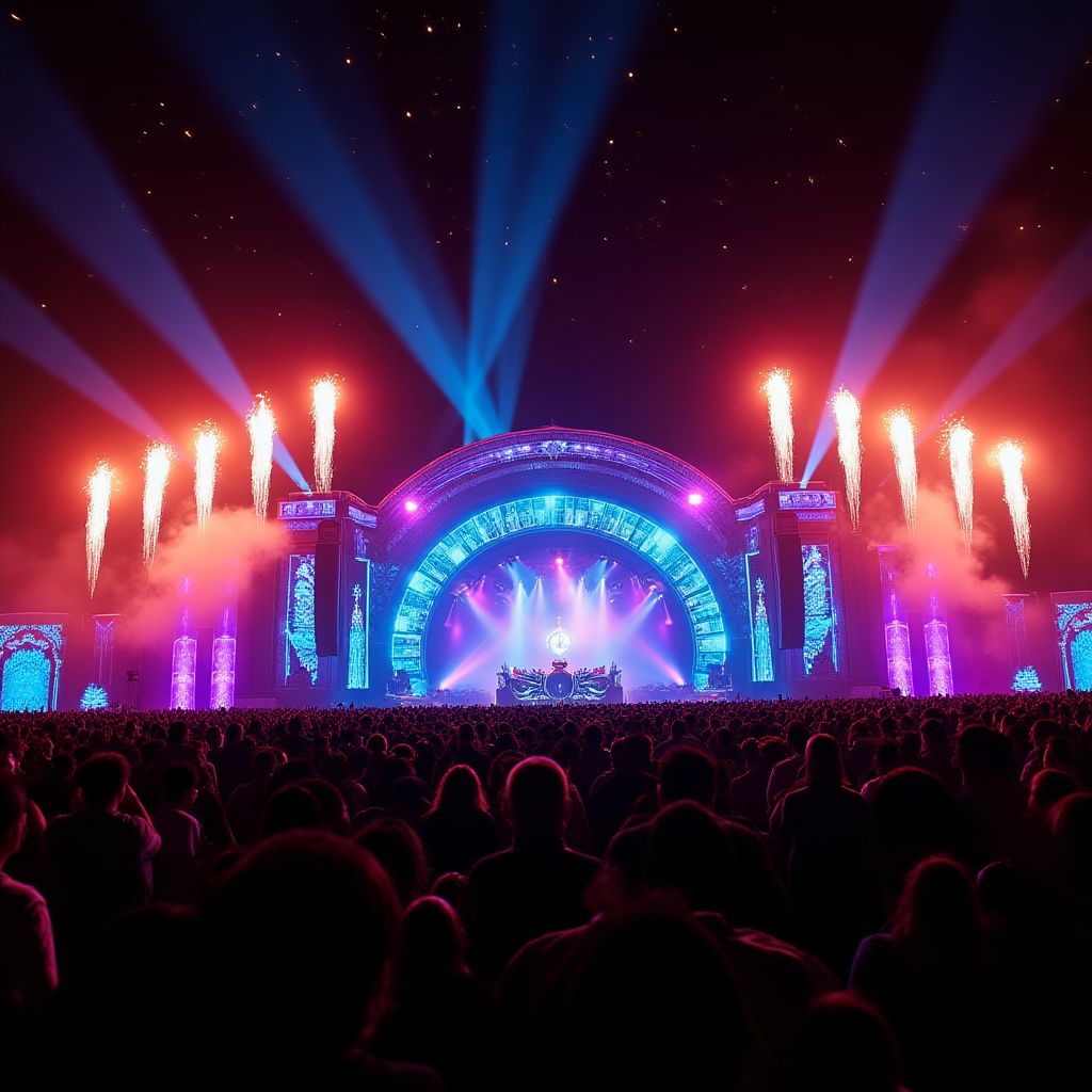 Stage with laser show