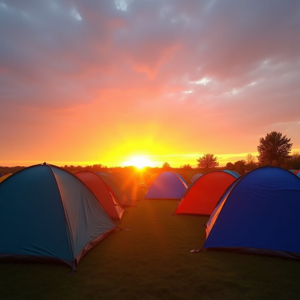 Camping at a festival