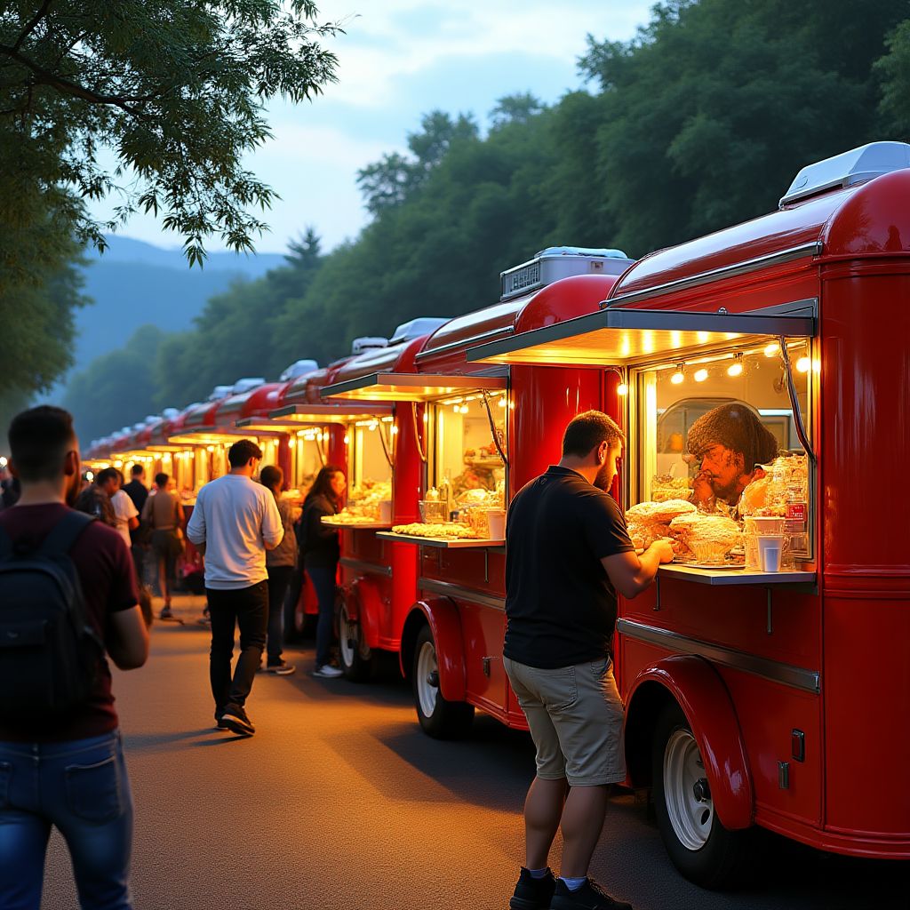 Food trucks at a festival